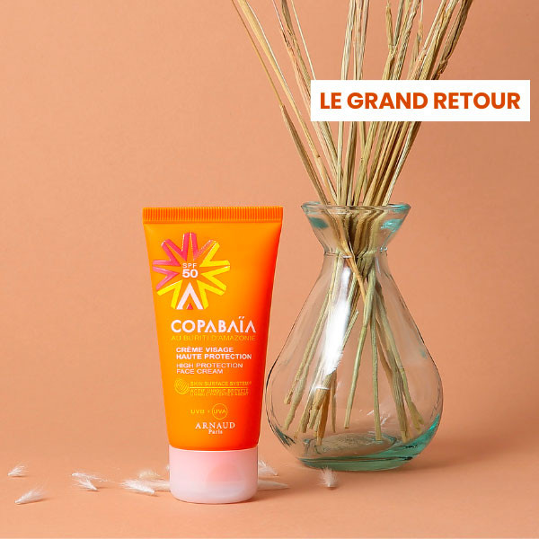 box avantages peau satinée crème solaire visage SPF50 arnaud paris