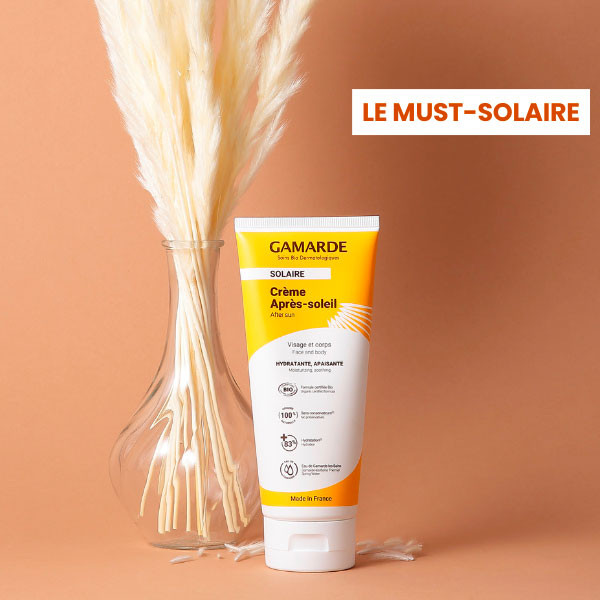 box avantages peau satinée crème après soleil gamarde