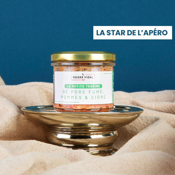 box cuisine et vins de france spéciale fêtes terrine de porc fumé, pommes et cidre roger vidal