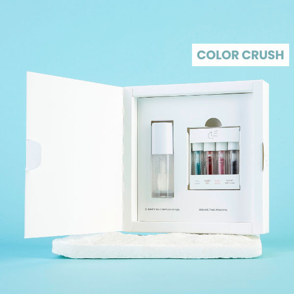 box cosmopolitan skincare coréenne set ombres à paupières et gel glowy clé cosmetics