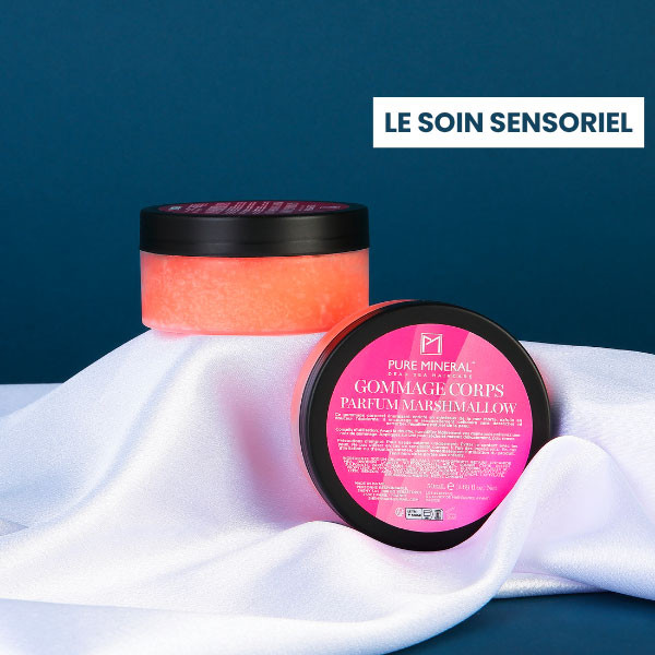 box avantages routine du soir gommage corps parfum marshmallow pure mineral