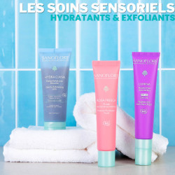 box marie claire x sanoflore les soins sensoriels hydratants & exfoliants