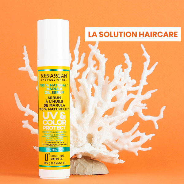 box marie claire beauté solaire sérum cheveux UV et couleur kerargan