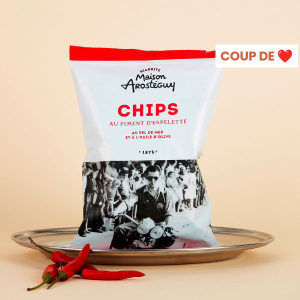 box cuisine et vins de france plaisirs gourmets chips au piment d'espelette maison arosteguy