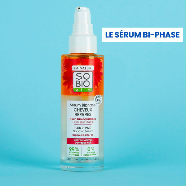box avantages spéciale cheveux sérum biphase cheveux réparés so bio étic