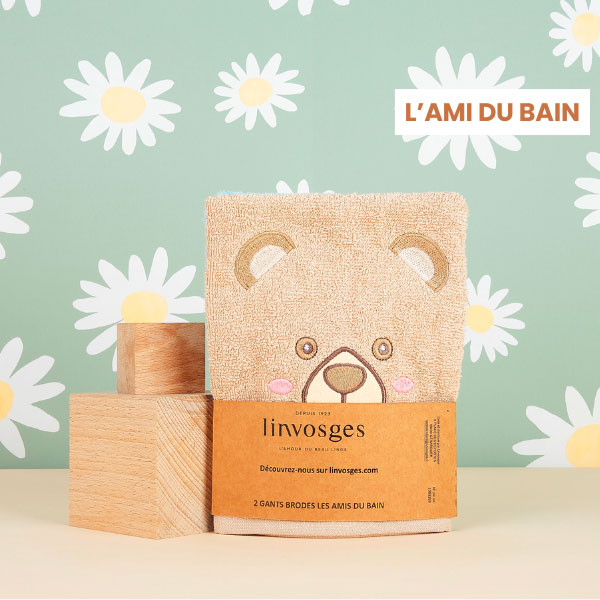 magicmaman le coffret famille gants de toilette brodés  linvosges