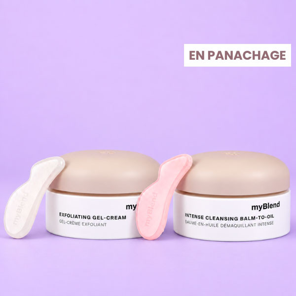 box marie claire parenthèse bien-être gel-crème exfoliant ou baume-en-huile démaquillant myblend